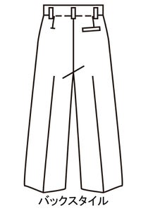 男性調理用パンツ　イラスト　バックスタイル