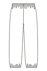 涼しい和風パンツ　男女兼用　線画