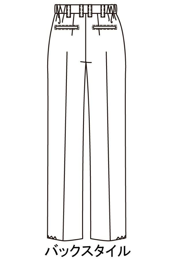 男女兼用パンツ　イラスト　バックスタイル