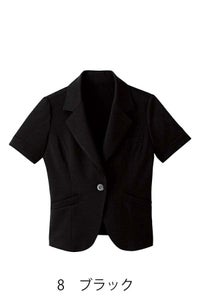 半袖ジャケット（無地）　Ｃ-8　ブラック　ジャケットのみフロント
