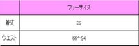 ペプラムエプロン　サイズ表