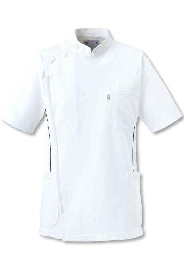 男性ケーシージャケット半袖　ホワイト