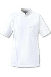 男性ケーシージャケット半袖　ホワイト