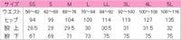 スクラブパンツ　サイズ表