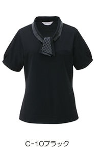 女性ポロシャツ半袖　ブラック
