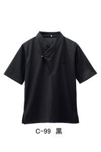 和風カットソー七分袖　男女兼用　黒
