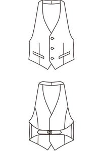 男性カマーべスト　イラスト　フロント　バックスタイル