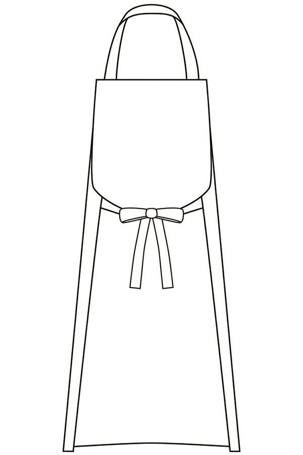 綿１００％胸付エプロン　置き取り　バックスタイル