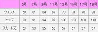 セミタイトスカート　サイズ表