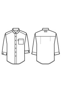 スタンドカラーストライプシャツ　イラスト