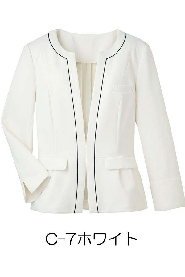 C-7ホワイト　ジャケット（七分袖）（無地）　ウェーブロン®ドビーニット　消臭 防汚加工（ホワイトのみ）