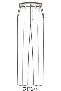 女性ノータックパンツ　イラストフロント