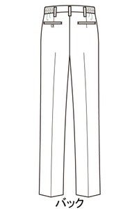 女性ノータックパンツ　イラストバックスタイル