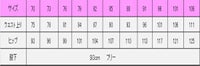 男性ノータックパンツ　サイズ表