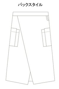 ロングエプロン　イラスト　バックスタイル