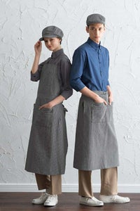 ヒッコリー胸付エプロン　男女兼用