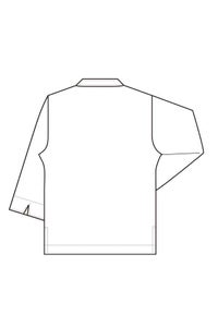 和風シャツ七分袖　男女兼用　イラスト　バックスタイル