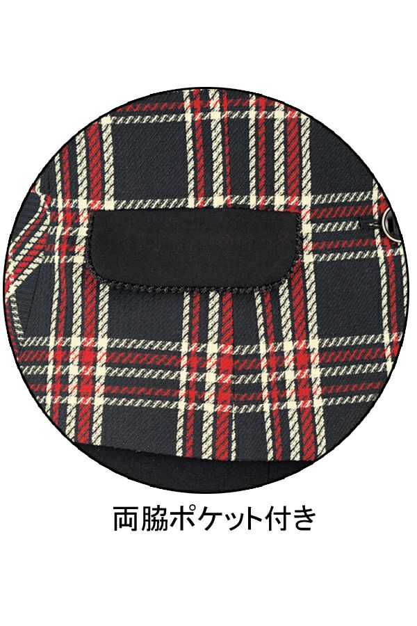 ベスト（タータンチェック）　両脇ポケット付き