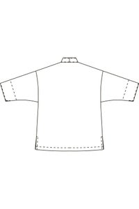 和風シャツ八分袖　男女兼用　イラスト　バックスタイル