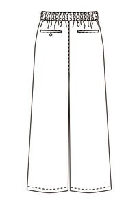 女性和風パンツ　イラスト　バックスタイル