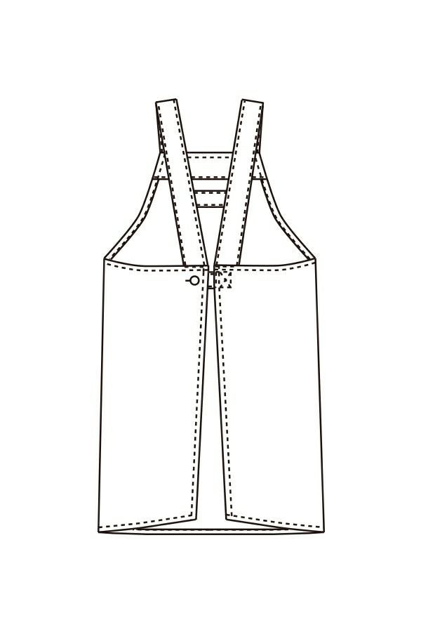 ヒッコリー胸付エプロン　イラスト
