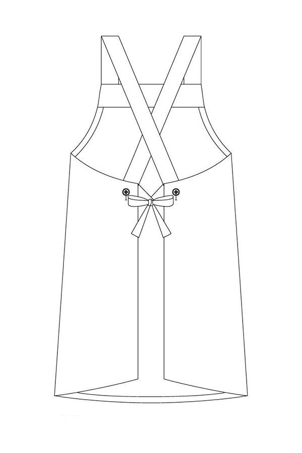胸当てエプロン（タスキ）　イラスト