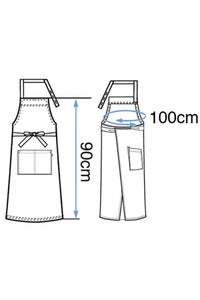 デニム胸当てエプロン［男女兼用］　サイズ表