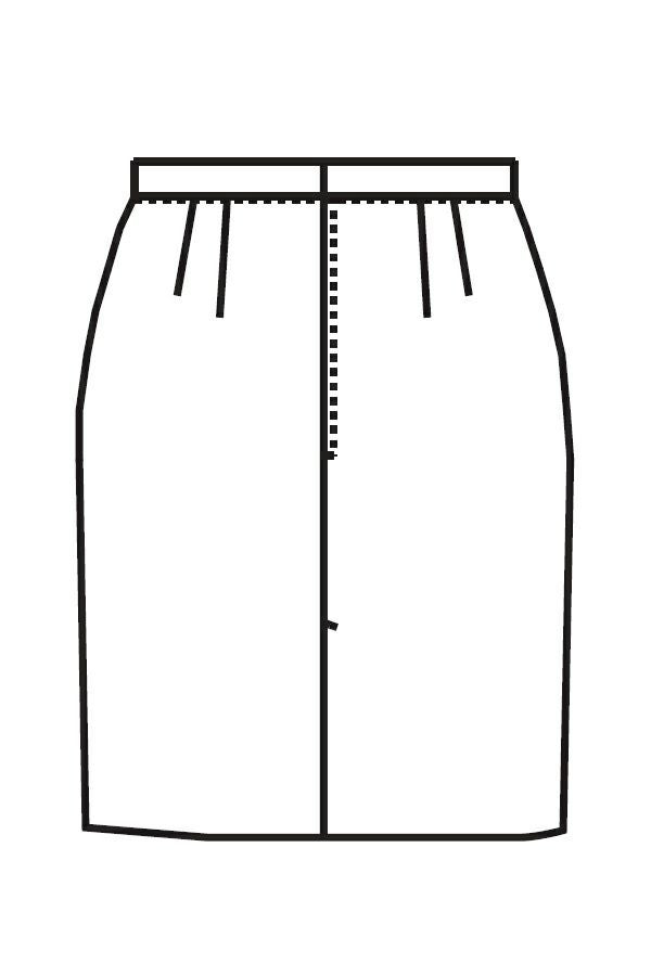 スカート　イラスト　バックスタイル