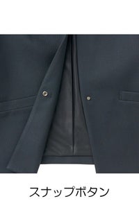 ノーカラージャケット（無地）　スナップボタン