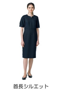 ワンピース半袖　シルエット