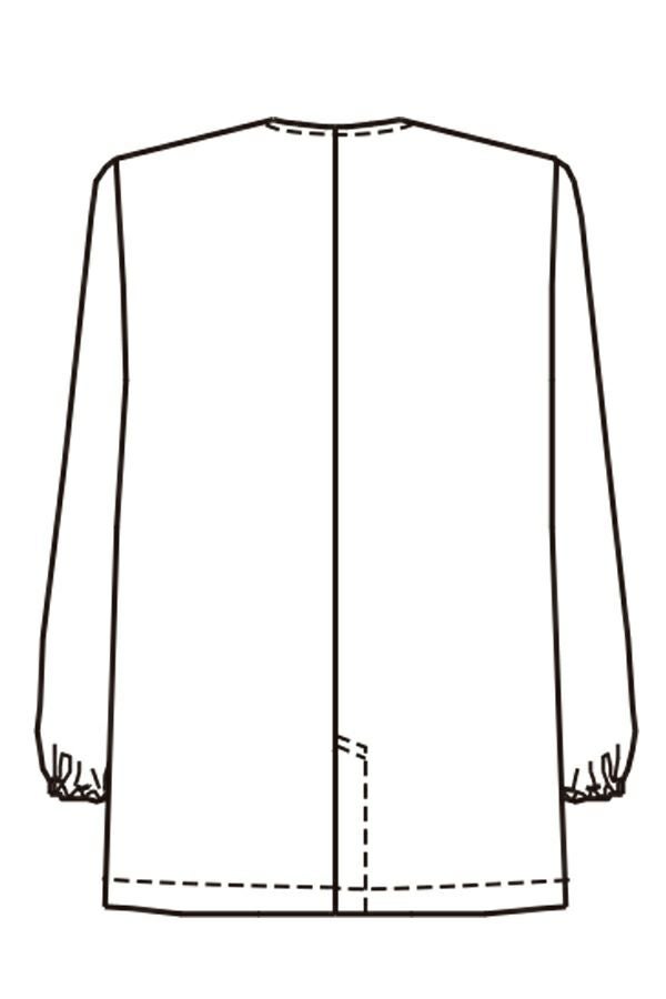 衿無し白衣［女性］（長袖）　バックスタイル