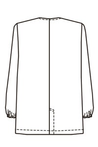 衿無し白衣［女性］（長袖）　バックスタイル